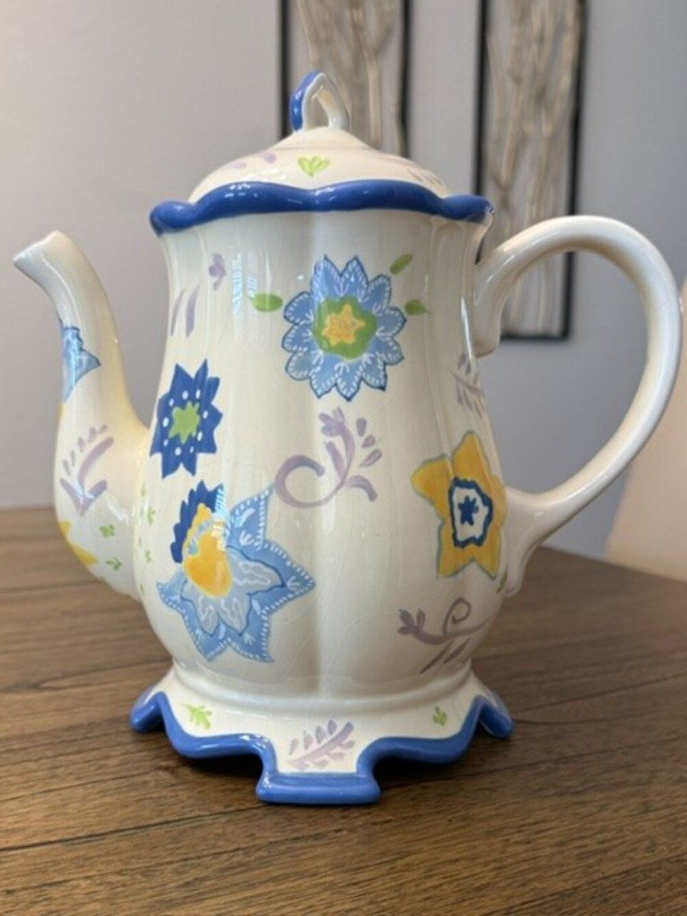 Whimsical Vintage Ceramic Floral Teapot